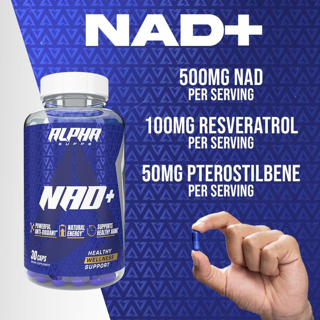NAD+ Resveratrol Supplement - Advanced NAD Plus Antioxidant Formula - Supports Cellular Vitality, Healthy Aging, Energy & Longevity - Ideal for Men & Women - 30 Capsules