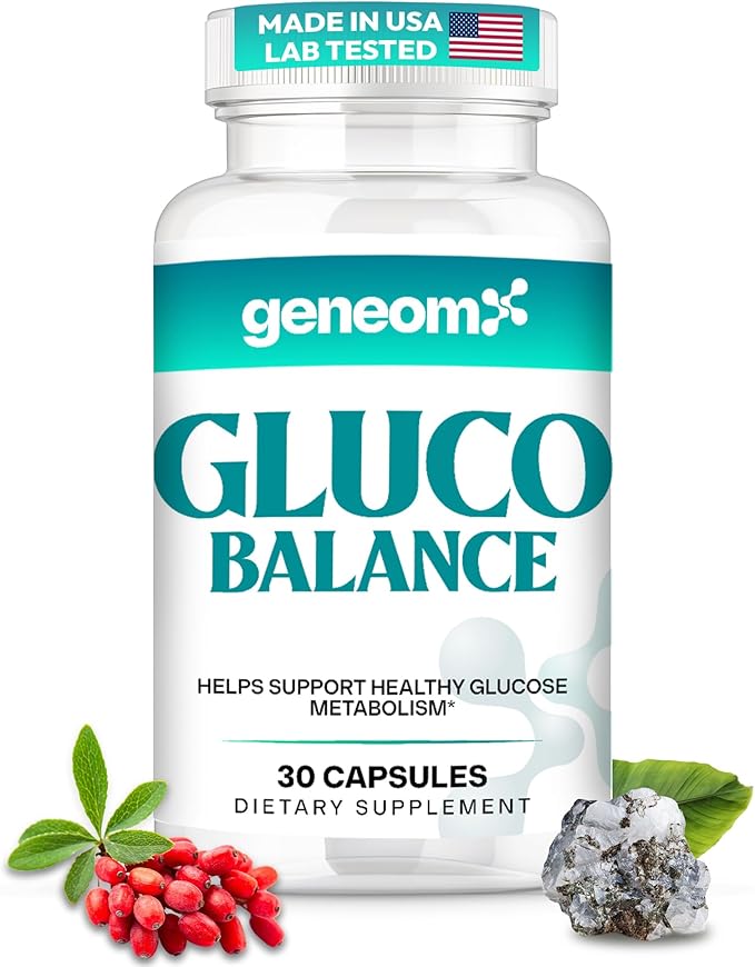 Gluco Balance – Blood Glucose Support Supplements with Berberine HCl, Banaba Leaf, Moringa, B12 & Vanadium – Supports Insulin Sensitivity, Metabolic Function & Energy – 30 Capsules