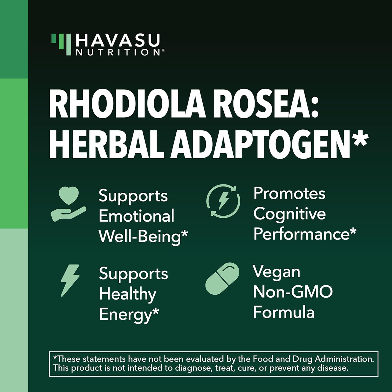 Rhodiola Rosea Supplement - Herbal Adaptogen for Mental and Physical Performance Support (3% Salidrosides, 3% Rosavins Extract) - 120 Count - Vegan, Non-GMO, and Gluten-Free Capsules - 4 Month Supply