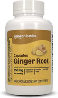 Amazon Basics Ginger Root Capsules, 550 mg 100 Count