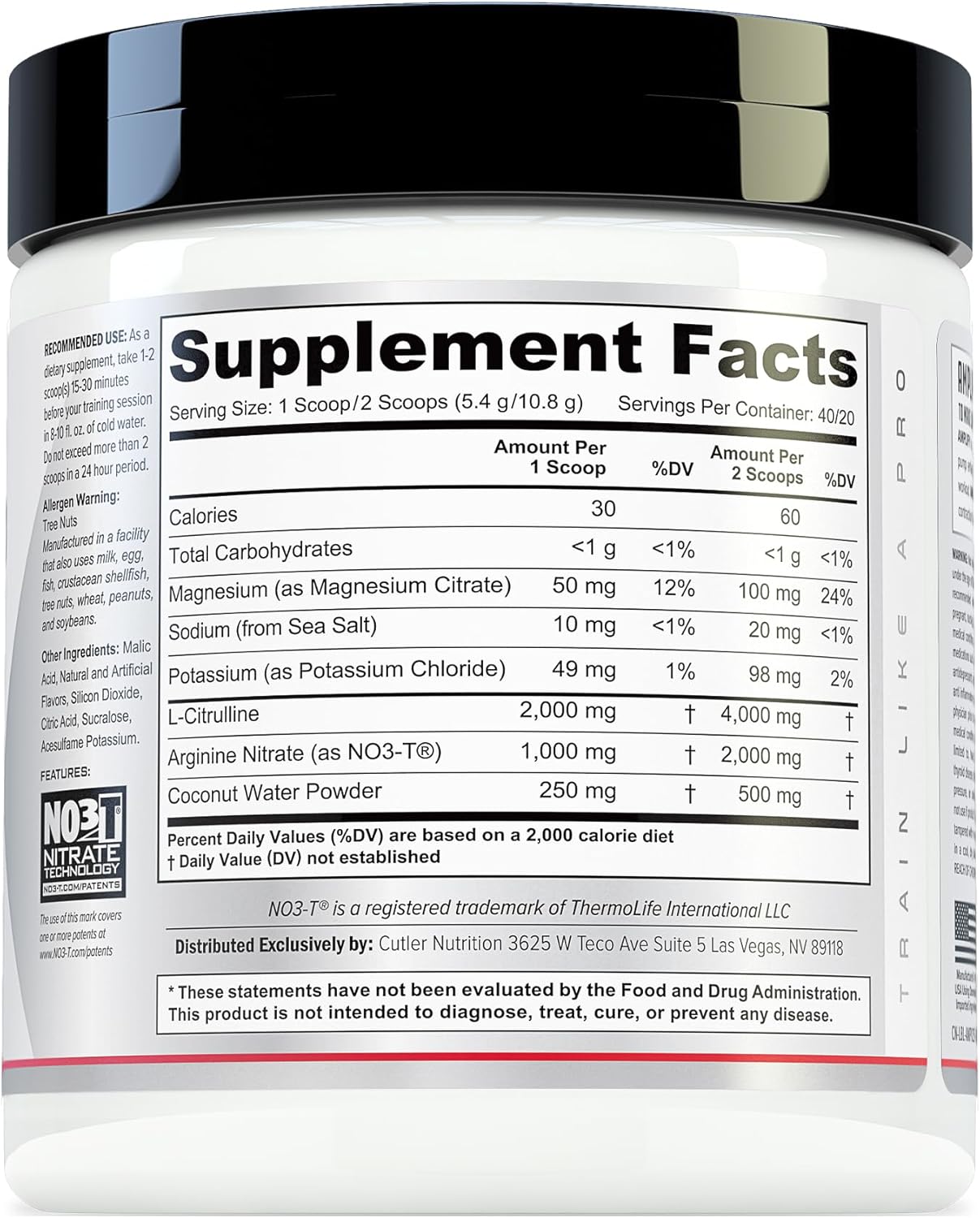 Cutler Nutrition Amplify Pump Pre Workout Caffeine Free Nitric Oxide Booster containing Arginine and Citrulline Pre-Workout for Maximum Pumps