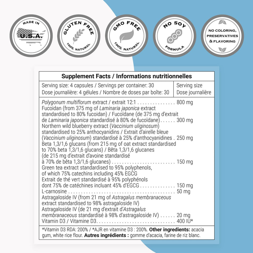 Supersmart Stem Cells Activator (Advanced Formula) - with Astragaloside, Fuidocan - Natural Stem Cells Supplement | Non-GMO & Gluten Free - 120 Vegetarian Capsules