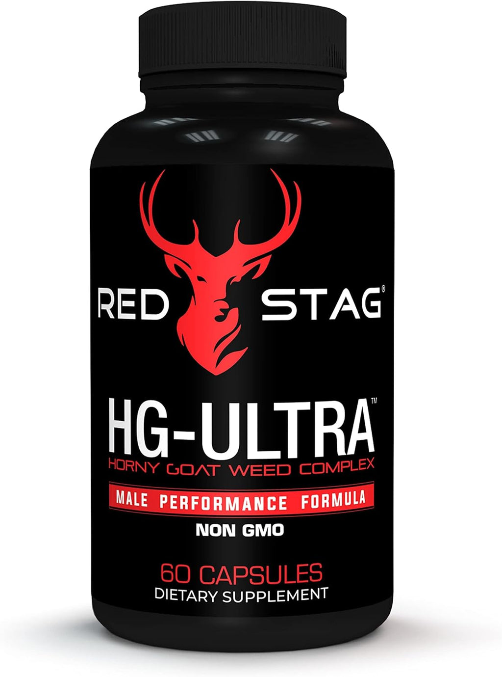 Red Stag Testosterone Booster Horny Goat Weed Complex with Maca Root Powder, Tribulus Terrestris, Saw Palmetto & Tongkat Ali Powder Male Enhancement - 60 Capsules