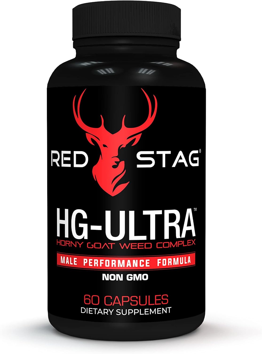 Red Stag Testosterone Booster Horny Goat Weed Complex with Maca Root Powder, Tribulus Terrestris, Saw Palmetto & Tongkat Ali Powder Male Enhancement - 60 Capsules