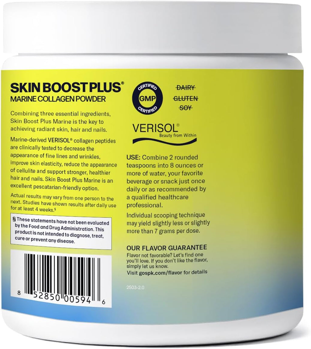 Sparkle Wellness Marine-derived VERISOL Bioactive Hydrolyzed Collagen Peptides | Collagen Powder Supplement with Vitamin C & Hyaluronic Acid | Marine Skin Boost Plus (Vanilla) [30-Serves]