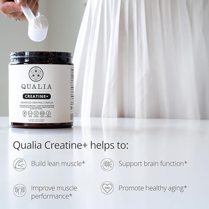 Qualia Creatine | Advanced Creatine Complex | 2 Creatine Sources + Magnesium | Optimized Creatine Absorption | Muscle Performance, Brain Function, & Healthy Aging