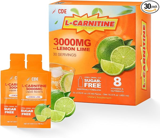 L-Carnitine Liquid Supplement with l carnitine 3000 and l carnitine – Pre-Workout Formula with Green Tea, Taurine & Electrolytes for Active Performance (30 Sachets)