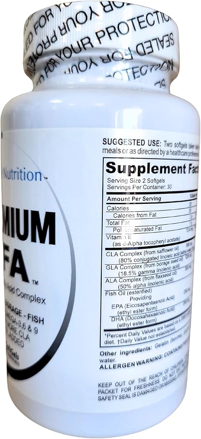 Pride Nutrition Premium EFA Omega 3-6-9 Supplement for Men and Women 5 in 1 - EPA, DHA, GLA, ALA & CLA Essential Fatty Acids with Fish Oil - Softgel Pills