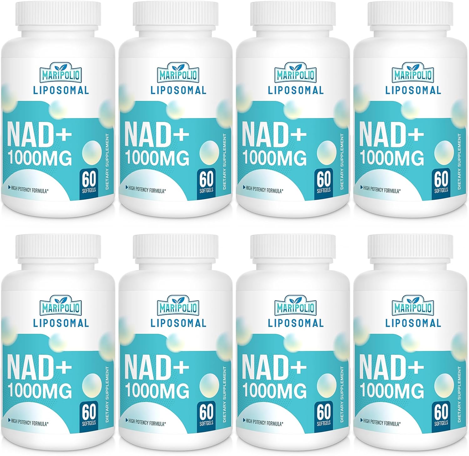 Liposomal NAD+ Supplement 1000 mg | Highest NAD Pontecy | Max Absorption | Pure NAD Supplement | Energy and DNA Repair, Aging Defense, Brain Function | 480 Softgels