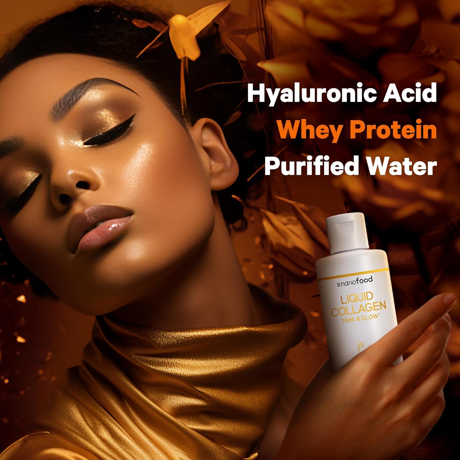 Codeage Liquid Collagen Supplement Chocolate Flavor, Beauty Trim & Glow Liposomal Collagen Peptides, CLA Conjugated Linoleic Acid, Hyaluronic Acid, Vitamin E, Hydrolyzed, Non-GMO, 15.22 fl oz