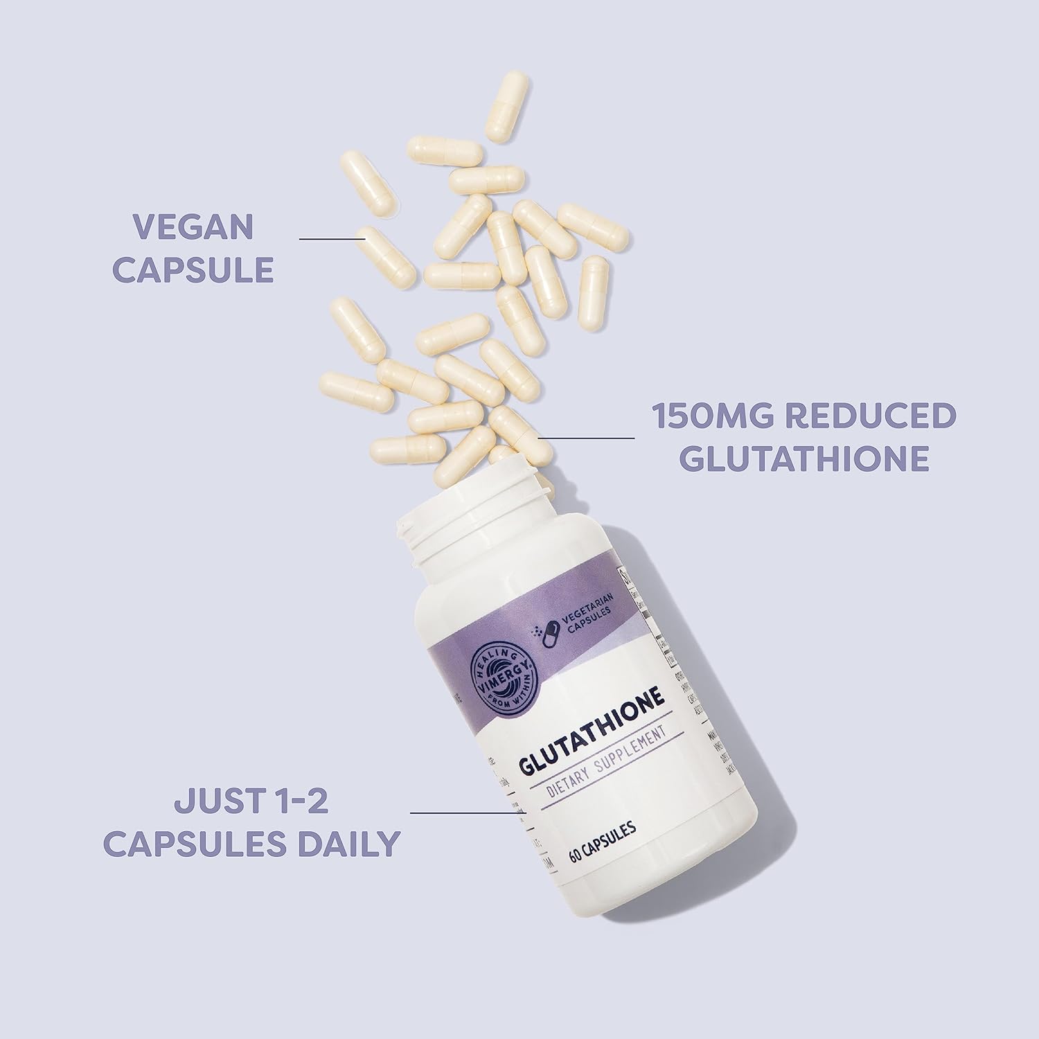 Vimergy Glutathione – Supports Liver Detox* – Superfood for Cellular Health & Antioxidant Support* – Kosher, Vegan & Gluten-Free – 60 Capsules