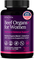 Primal Beef Organ Supplement for Women (Made in USA) Boosted w Shatavari, Maca, Ashwagandha, and Chasteberry - Grass Fed Uterus, Ovary, Liver, Kidney, Heart Bone Matrix, Gotu Kola and Queen Colostrum