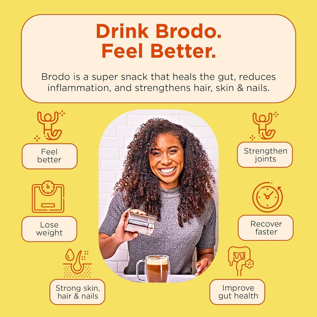 Brodo Organic Chicken Bone Broth, Protein-Rich Bone Broth with Collagen, Nourishing Chicken Broth Low Sodium for Sipping and Cooking, Slow-Simmered for Deep Flavor, (4x 25 oz. Pouches)