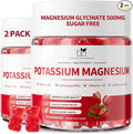 2 Pack Potassium Magnesium Gummies, Sugar Free Potassium Supplement Magnesium Glycinate 500mg, Ashwagandha, Vitamins D3, C, B6, Calcium & Zinc for Sleep, Leg Cramps & Muscle Relaxation-120 Count