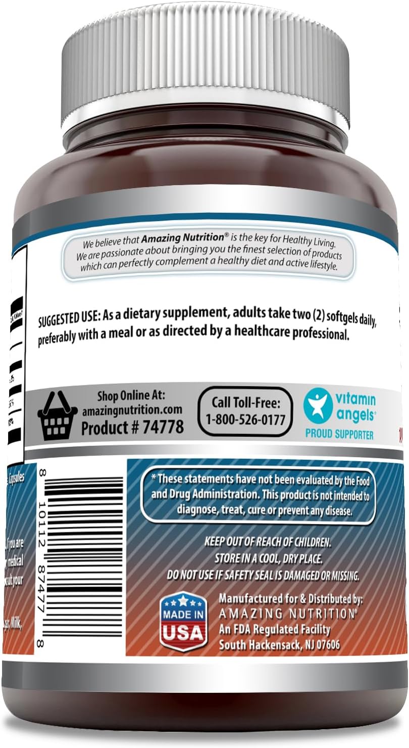 Amazing Formulas Calcium with Vitamin D3 Softgels Supplement | Non-GMO | Gluten-Free (120 Count)