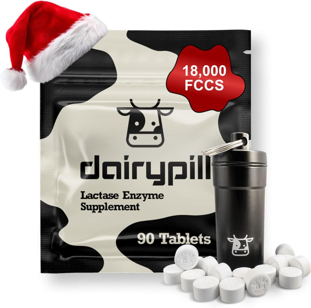 DairyPill Lactase Enzyme Supplements to Support Lactose Digestion, 18,000 FCCs per Pill, Portable, Easy to Swallow, Preservative and Gluten Free, American Made, Non GMO, 90 Count