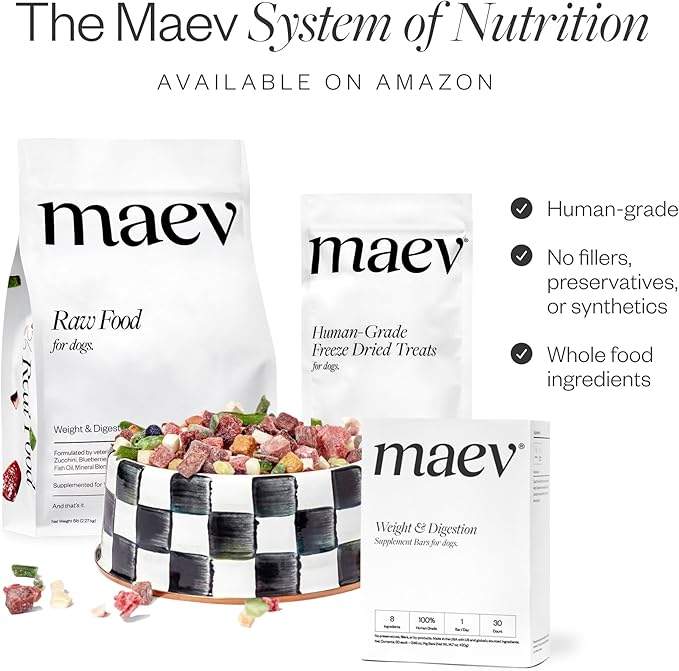 MAEV Human-Grade Skin & Coat Supplement Bars | Natural Support for a Healthy Skin & Coat, 30 Count