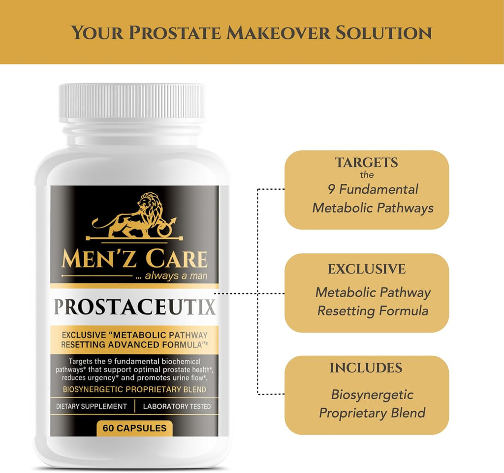 New Generation Supplement for an Enlarged Prostate – Targets The 9 Fundamentals Metabolic Pathways - Reduce Urgency, Promote Urine Flow – All Organic & Natural. 60 Cap.(1 mo. Supply for a Free Life)
