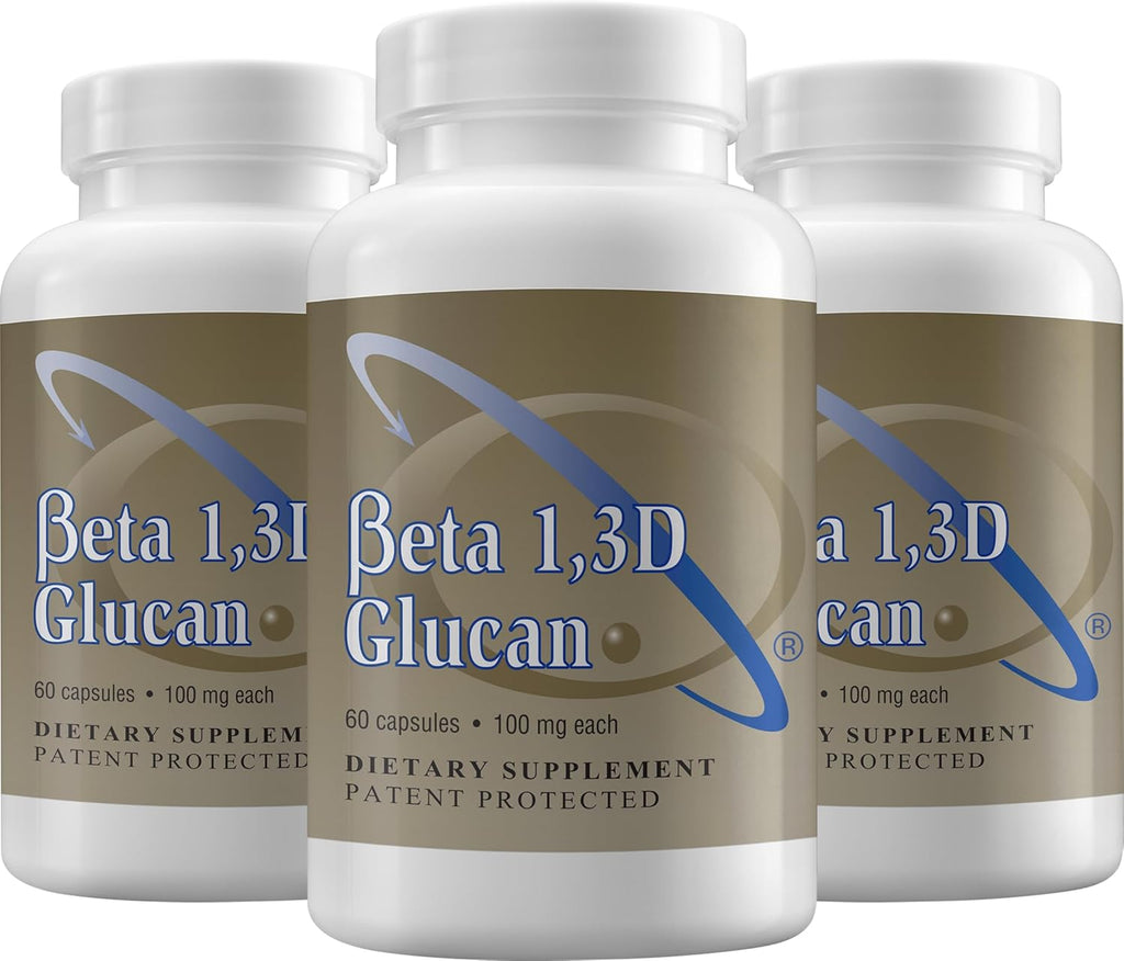 Immune Support Supplement Highly Purified Beta Glucan 100 mg per Capsule (beta-glucan Fiber) (Pack of 3)
