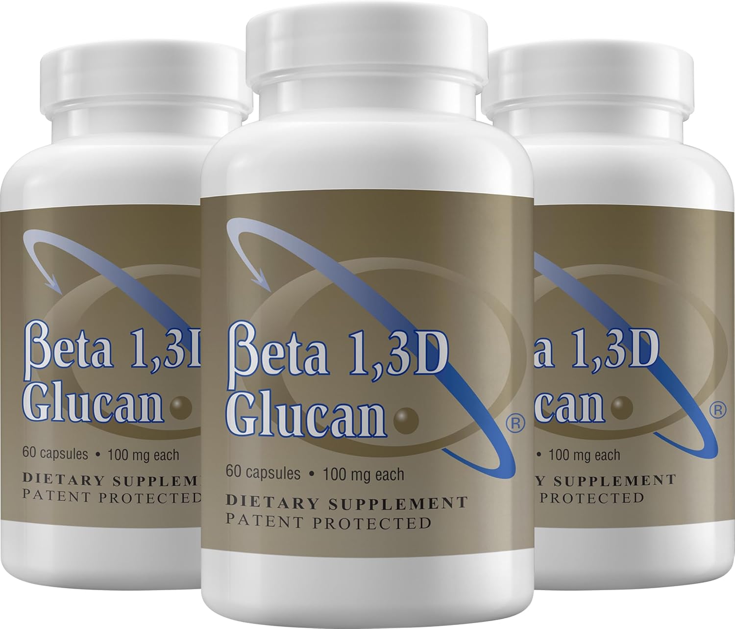 Immune Support Supplement Highly Purified Beta Glucan 100 mg per Capsule (beta-glucan Fiber) (Pack of 3)