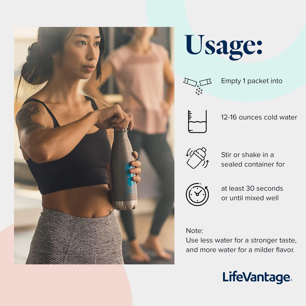 LifeVantage AXIO Regular Energy Drink Powder, Nootropic Supplement, Focus & Mood Support, with L-theanine, Green Tea, B Vitamins, DMAE, Quercetin & Pine Bark, Dragon Fruit, 30 Packets