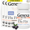 Genexa Flu Fix | Multi-Symptom Flu Remedy for Kids & Adults | Delicious Organic Acai Berry Flavor | Certified Organic & Non-GMO | Homeopathic Remedy Made Clean | 180 Chewable Tablets (3 Pack)