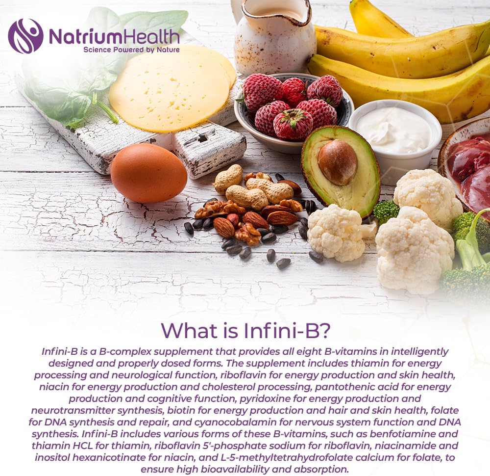 Nootropics Depot Infini-B Advanced B-Complex | Optimal Absorption & Bio-Availability | Enhanced Cognitive & Metabolic Support | 60 Capsules