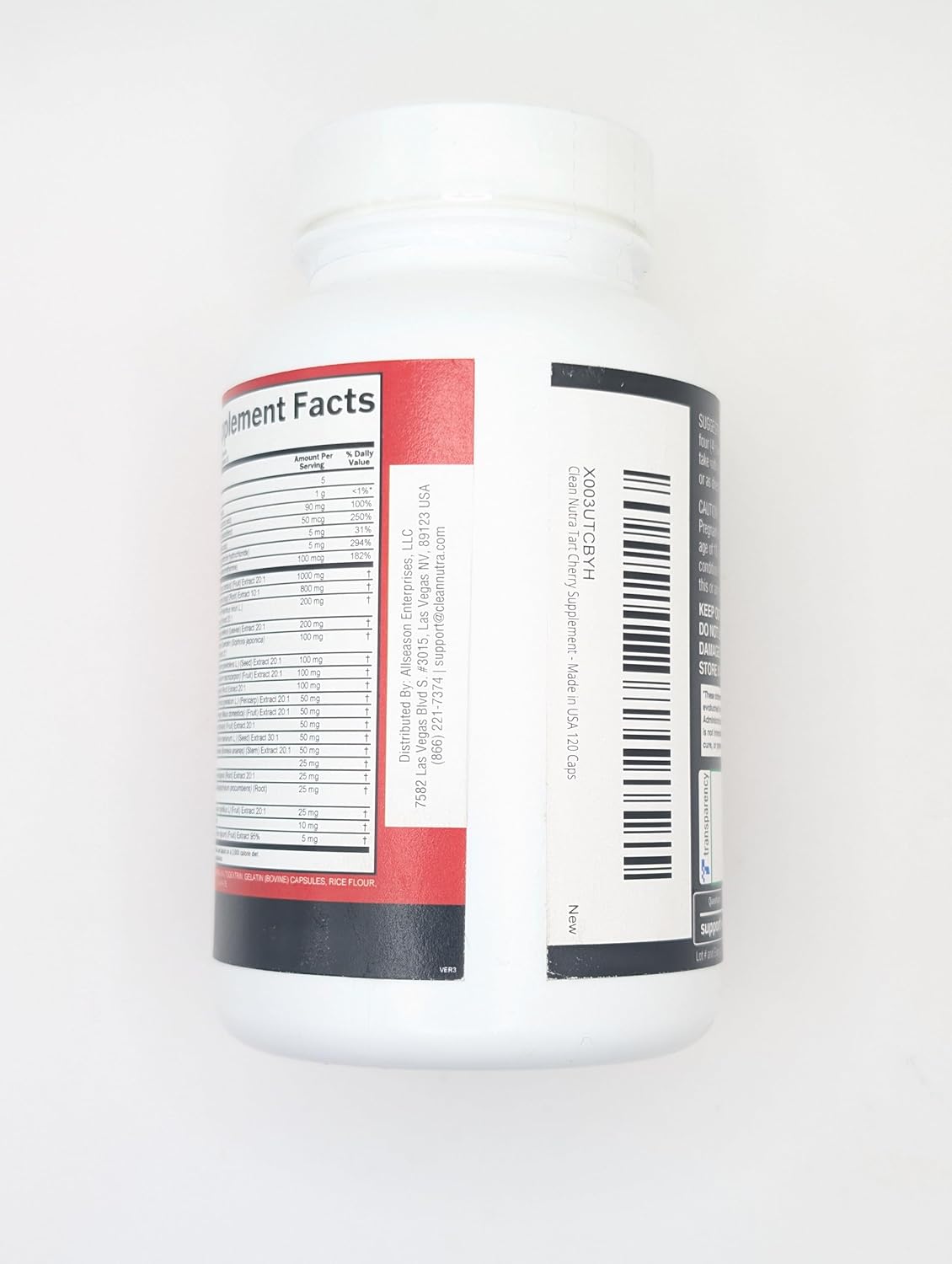 Clean Nutraceuticals Tart Cherry Extract Capsules with Turmeric Moringa Cranberry Chanca Piedra Celery Quercetin ACV Pomegranate L Selenomethionine - Uric Levels - 120 Ct
