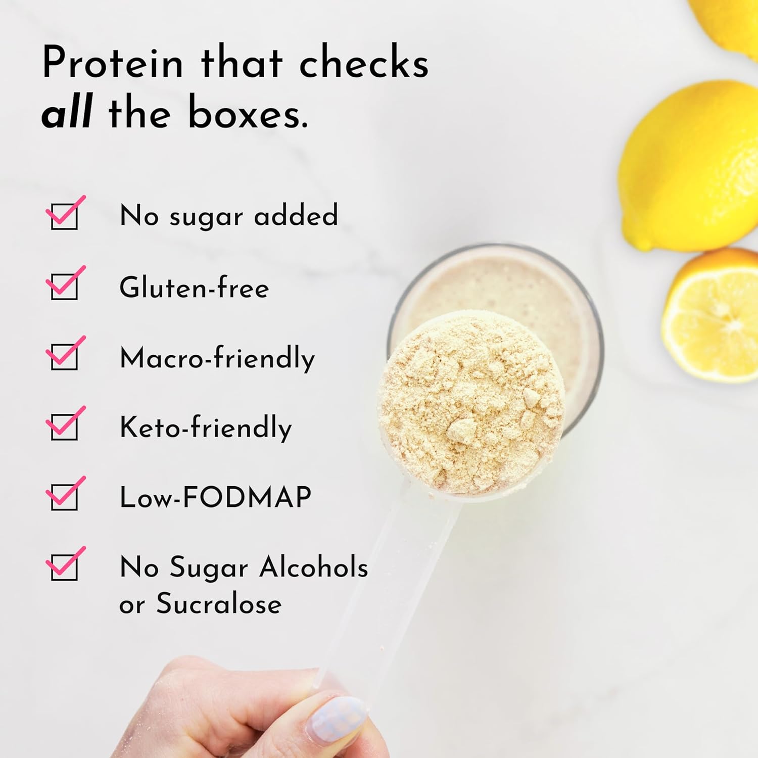 JUST INGREDIENTS Lemon Swish Protein Powder - Grass-Fed Whey, Lemon Flavor - 1.44 lb,