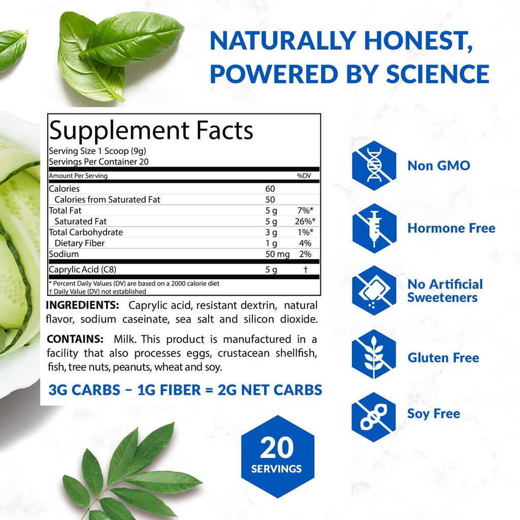 BioTrust Keto Elevate – C8 MCT Oil Powder – Ketogenic MCT Coffee Creamer, Keto Coffee Creamer – Clean Energy, Mental Focus & Clarity – 100% Caprylic Acid MCT Powder, Non-GMO (Unflavored, 20 Servings)