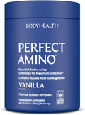 BodyHealth PerfectAmino Powder - BCAA and EAA Powder for Pre and Post Workout - Amino Acid Energy Drink to Support Lean Muscle and Recovery - NSF Certified for Sport - Vanilla - 66 Servings