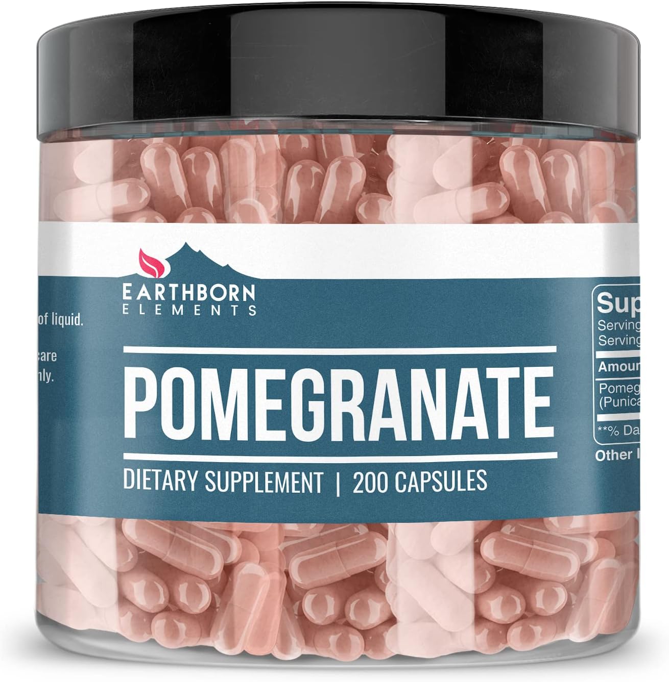 Earthborn Elements Pomegranate 200 Capsules, Pure & Undiluted, No Additives