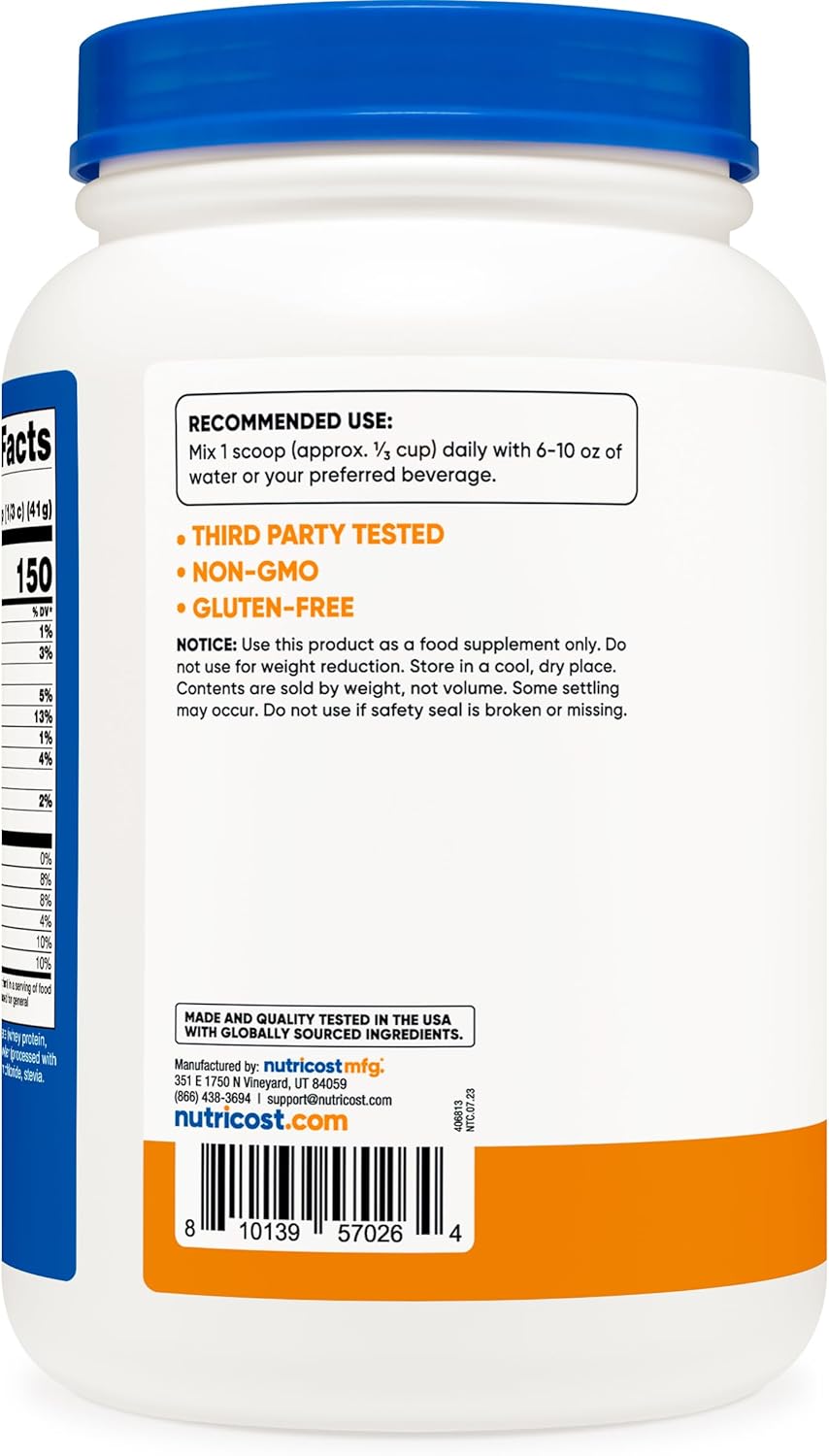 Nutricost Grass-Fed Whey Protein Isolate (Chocolate Peanut Butter) 2LBS - Non-GMO, Gluten Free, Natural Flavors
