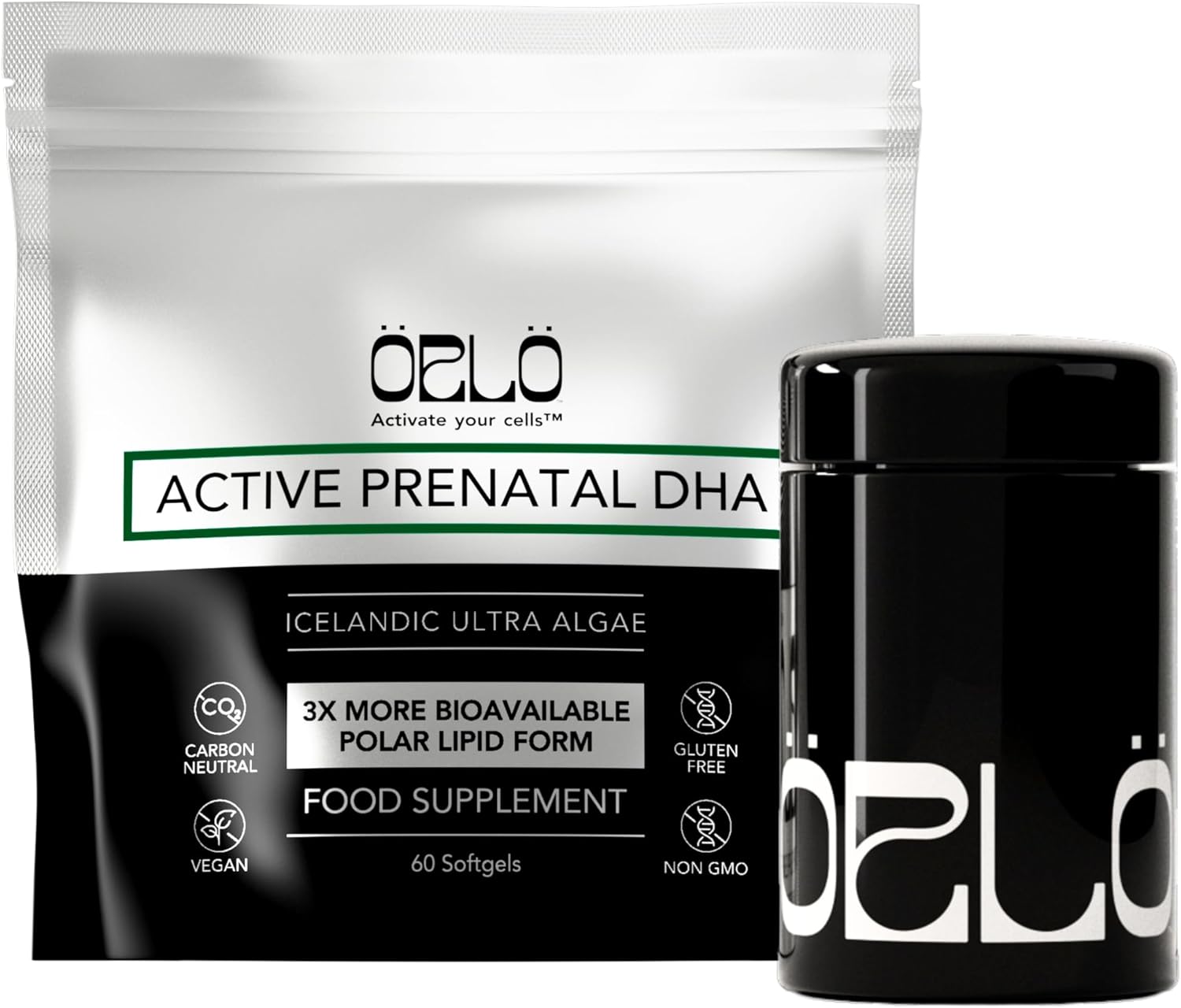 Orlo PRENATAL DHA - Prenatal DHA Omega 3 Supplement - Triple Strength Omega3s - Vegan DHA & EPA Algae Omega-3 Oil - Supports Brain Development During Pregnancy & Lactation (60 Mini Softgels Kit)