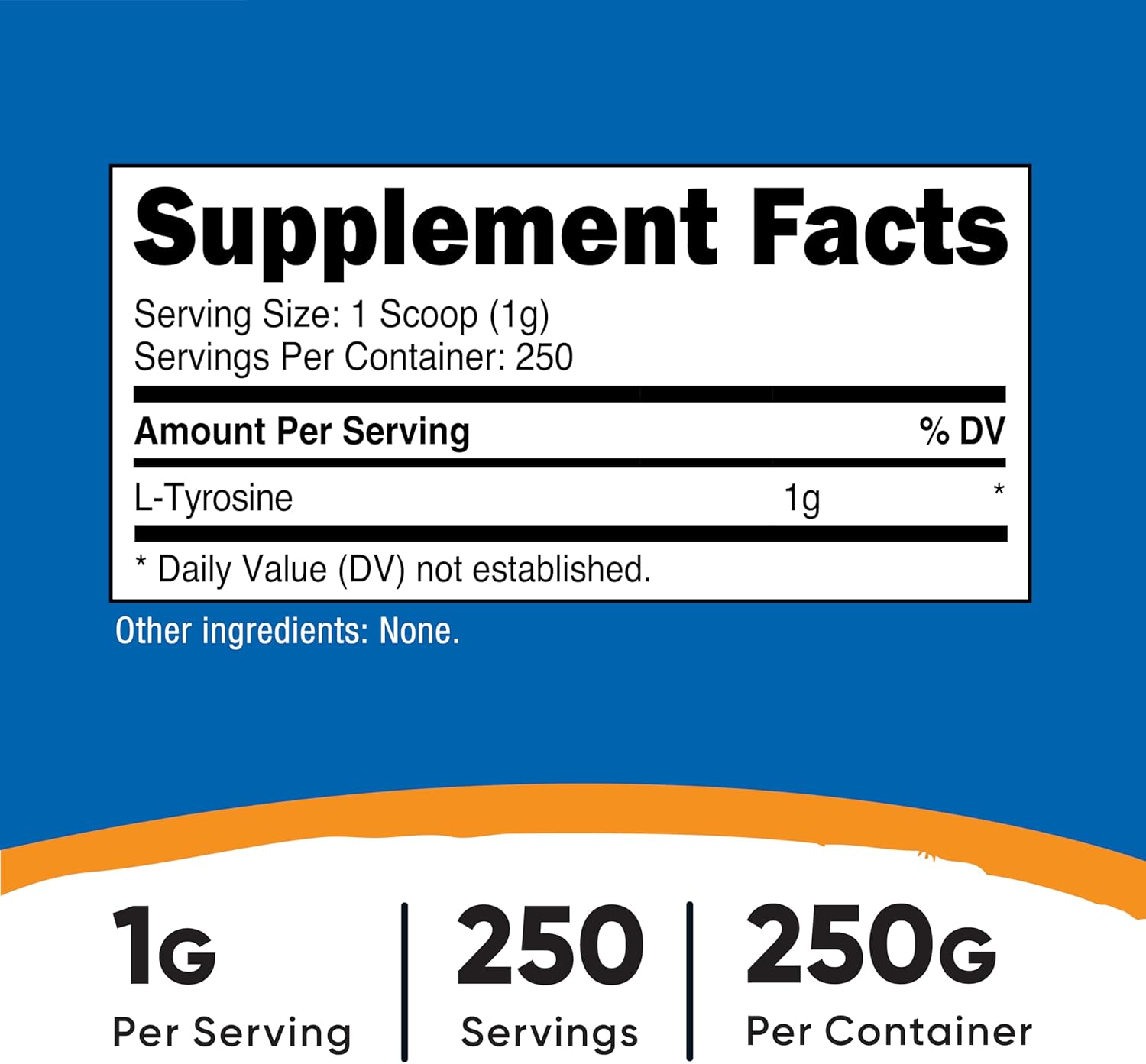 Nutricost L-Tyrosine Powder 250 Grams - Pure L-Tyrosine Powder 1000mg Per Serving
