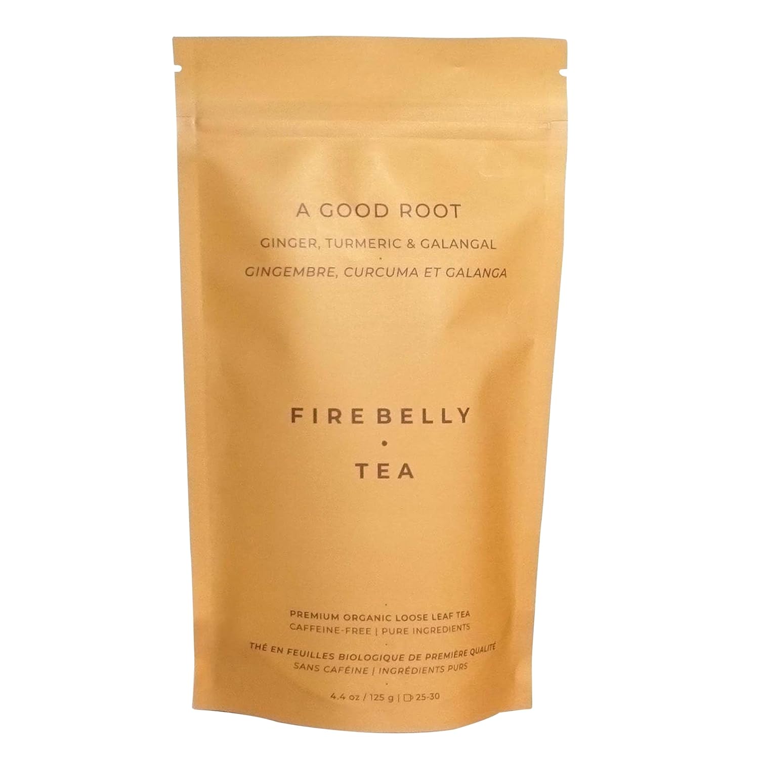 Firebelly Tea A Good Root, Organic Ginger, Turmeric & Galangal Tea, Herbal Loose Leaf Blend, Caffeine Free, Spicy Warming Tea for Digestion & Daily Wellness, 4.4oz