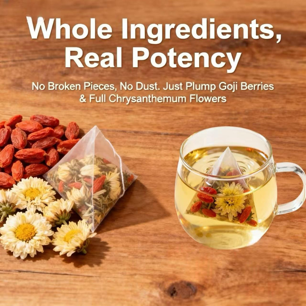 Eastrue Organic Goji Berry & Chrysanthemum Herbal Tea,50 Tea Bags,Kidney and Liver Detox Tea for Liver Kidney Cleanse Detox & Repair,Stress Relief & Better Sleep,Non-GMO,Caffeine-Free