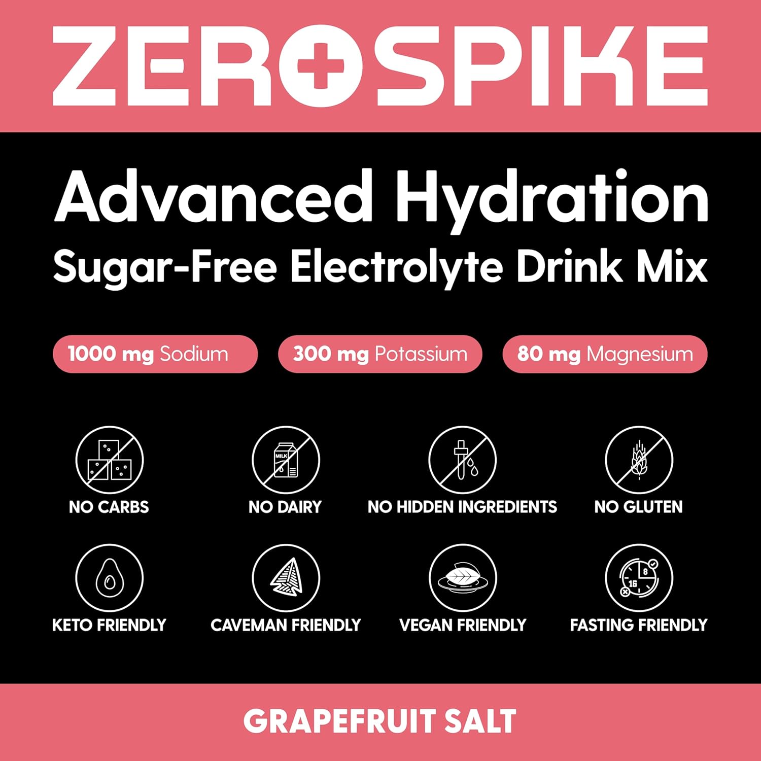 No Sugar Electrolytes Powder Packets | Keto & Fasting Salts Drink Mix | Supplements: The Key Hydration Nutrients Missing from Purified Water | Clean, Grapefruit, Calorie Free | 30 Sticks