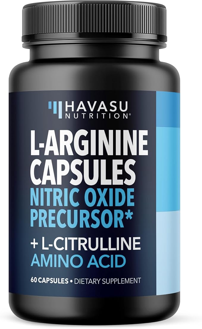 1,000 mg L-Arginine Capsules with L-Citrulline - Nitric Oxide Supplement - L Arginine w/ L Citrulline - 60 Count - Vegan, Non-GMO Capsules for Performance, Endurance, Muscle Support - 1 Month Supply