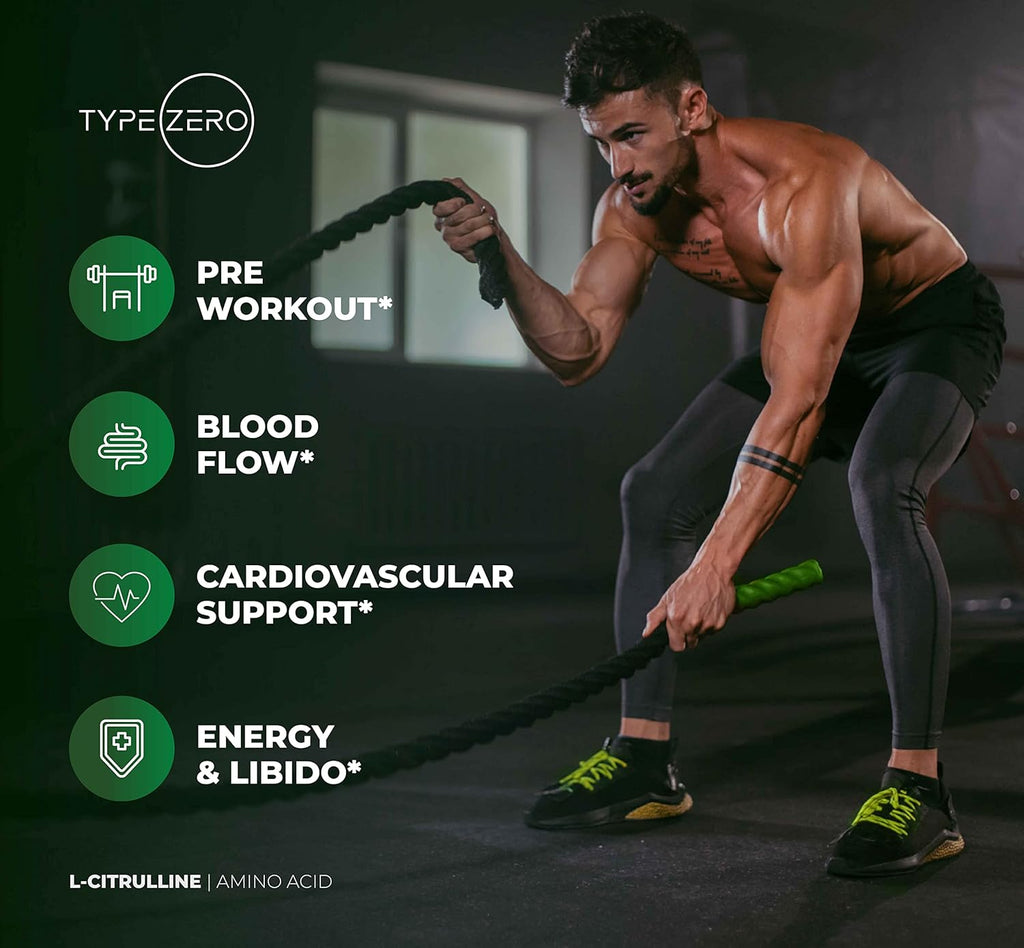 Type Zero L-Citrulline Malate Powder 2:1 6X (300g | 6000mg Per Serving | Unflavored) Ultra Clean L Citrulline, Nitric Oxide Booster, Pre Workout - Nitrous Oxide Vasodilator Supplement