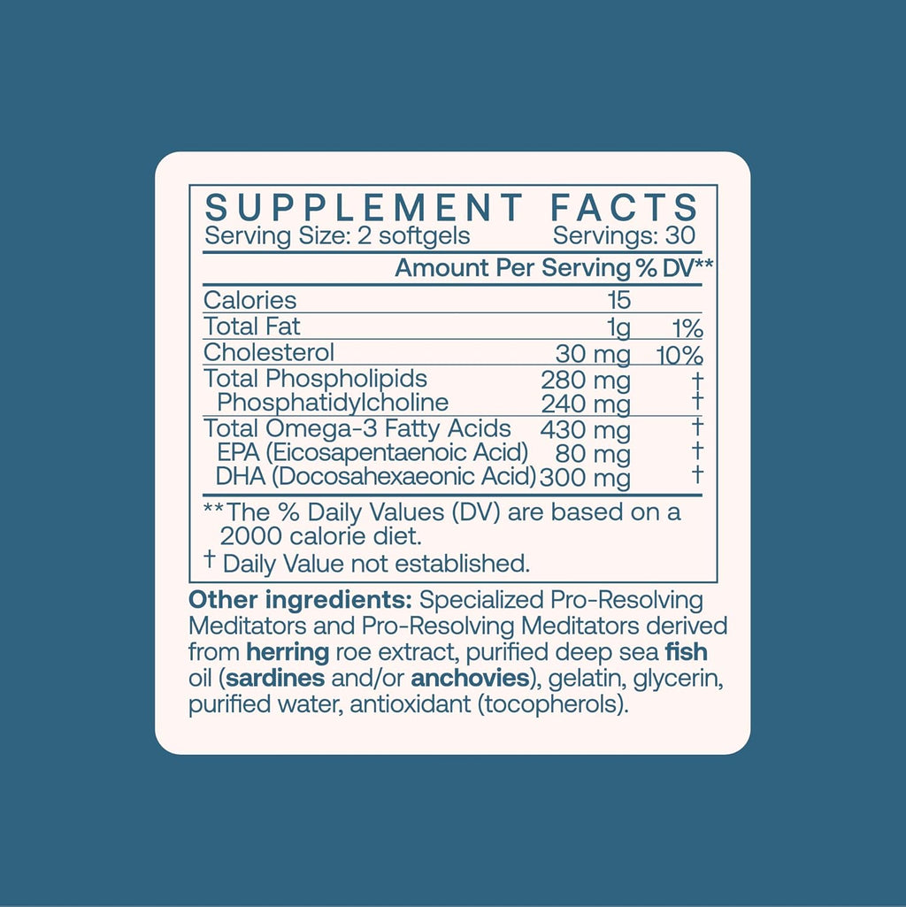BodyBio Resolvin - Specialized Pro-resolving Mediators SPMs with Herring Caviar Extract - Support Healthy Inflammation Response, Skin Repair, Joint Comfort & Brain Health