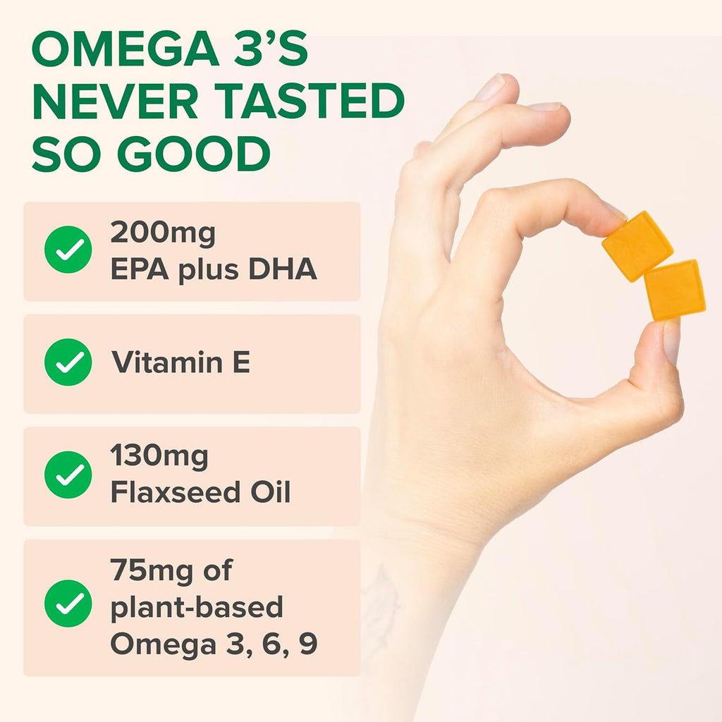 Zenwise Health Omega 3 Gummy Supplement - Burpless Omega 3 Supplement with DHA & EPA Fatty Acids for Immune Health - Sustainably Sourced Fish Oil, Flaxseed Oil & Vitamin E - 30 Gummies