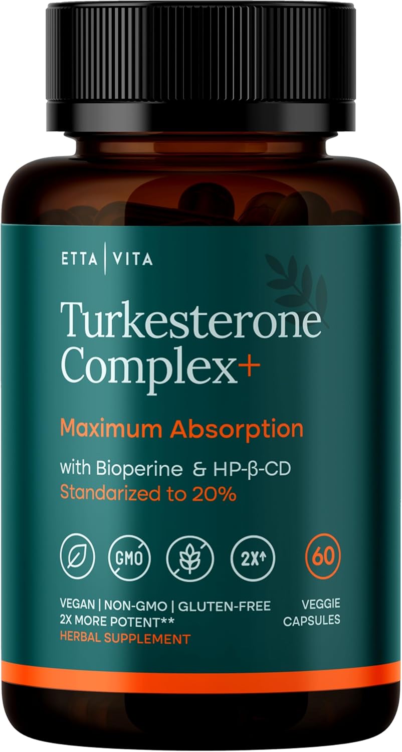 Testosterone Supplement for Men - Extra Strength Turkesterone 500mg (Made in USA, 3rd Party Tested for Purity and Potency) - Natural Test Support for Lean Muscle Growth, Strength, Recovery and Stamina