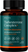 Testosterone Supplement for Men - Extra Strength Turkesterone 500mg (Made in USA, 3rd Party Tested for Purity and Potency) - Natural Test Support for Lean Muscle Growth, Strength, Recovery and Stamina