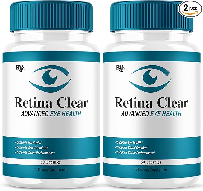 (2 Pack) Retina Clear Advanced Eye Health Supplement, Retina Clear Max Strength Overall Vision & Wellness Supplement, RetinaClear Advanced Vision Support and Eye Health Formula Pills (120 Capsules)