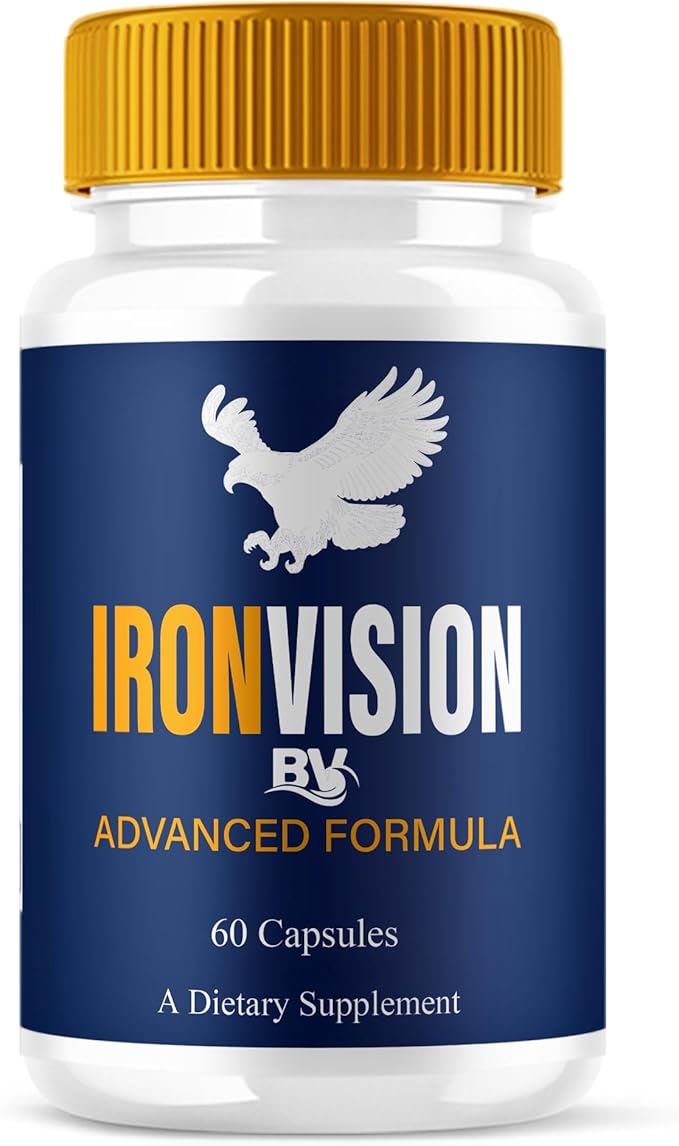 BLUE VIBE Iron Vision Advanced Eye Health Supplement, IronVision Max Strength Overall Vision & Wellness Supplement, Iron Vision Advanced Vision Support and Eye Health Pills (1 Pack - 60 Capsules)