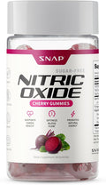 Snap Supplements Nitric Oxide Beet Root Gummies – Beet Root Supplement with Pomegranate Powder Supports Healthy Circulation & Natural Energy, 60 Sugar-Free Gummies (1 Month Supply), Cherry