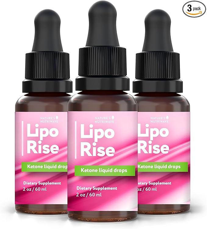 LipoRise Drops – Natural Liquid Supplement with 100% Plant-Based Ingredients, maca root, grape seed & citrus extracts | Non-GMO | GMP Certified | Made in USA | 60 mL, 60 Servings, 3 Month Supply