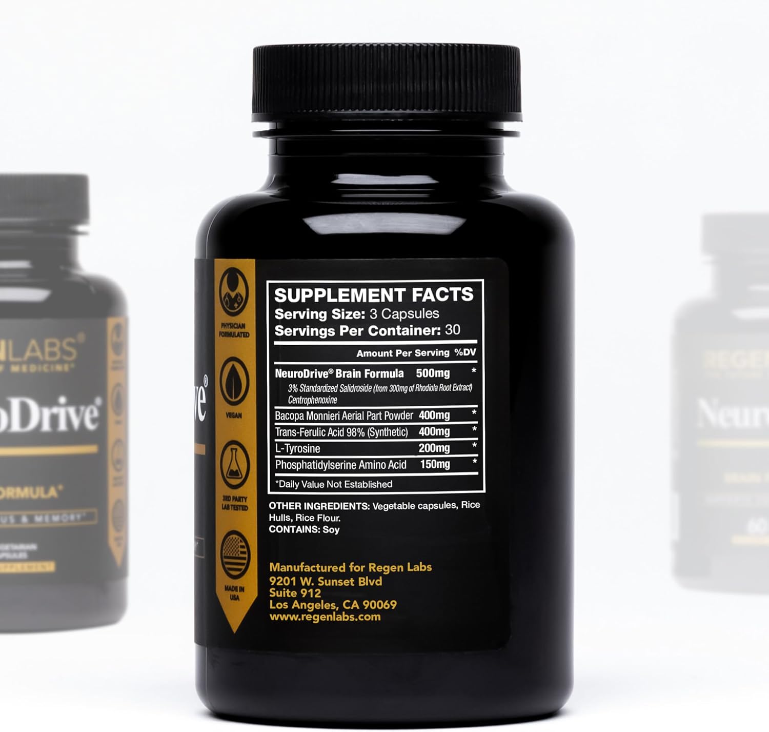 NeuroDrive Memory & Focus Supplement - Boost Brain Focus, Mental Health & Brain Fog | Natural Doctor Approved - Brain Nootropic, Phosphatidylserine, Centrophenoxine, Bacopa - 90 Capsules