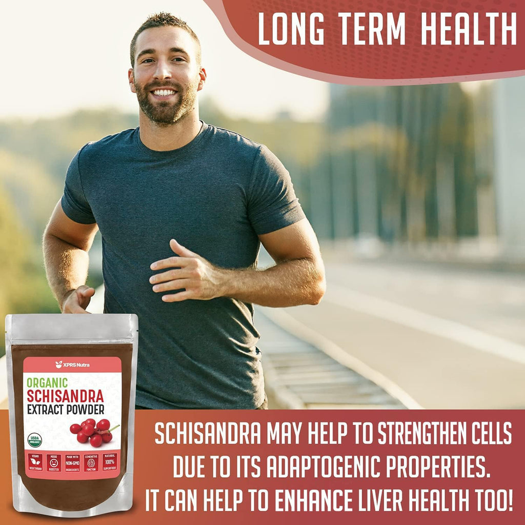XPRS Nutra Organic Schisandra Berry Powder Extract - Premium USDA Organic Schisandra Powder for Cognition and Immunity - Vegan Friendly Berry Superfood (8 oz)